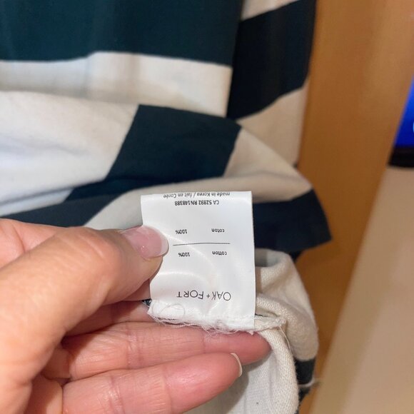 Oak Fort Womens Shirt Size Small Cream Oversized Rugby Striped Pure Cotton - Picture 5 of 9